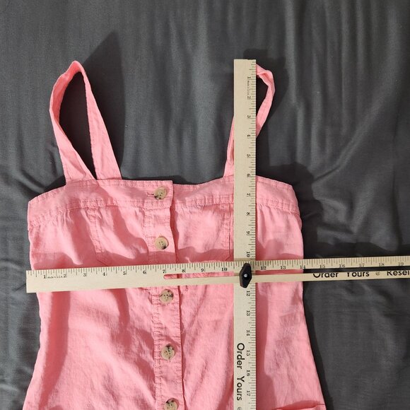 Theory Dress Button Down Pockets Linen Blend Summer Tank Dress Salmon Women's 0 - Picture 9 of 11